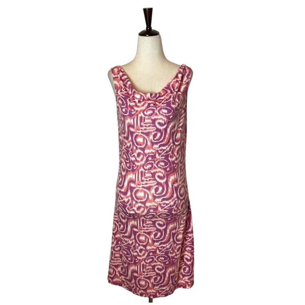 Title Nine Pink Geometric Print Sleeveless Cowl Neck‎ Breeze Mini Dress XS